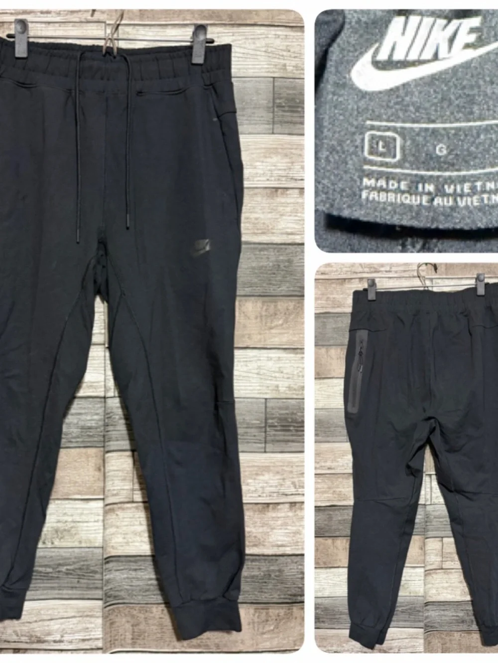 Nike NSW Ponte Stretch Joggers Men’s L Black Tapered (Inseam 25.5) CJ4281-010